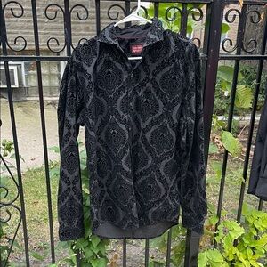 Black Velvet Patterned Shirt